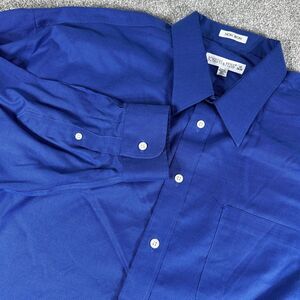 Joseph & Feiss Solid Blue Non-Iron Classic Fit Button Up Adult Men's 19 34/35